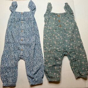 SOLD 12 Month Baby Girl Floral Rompers 💙🪻